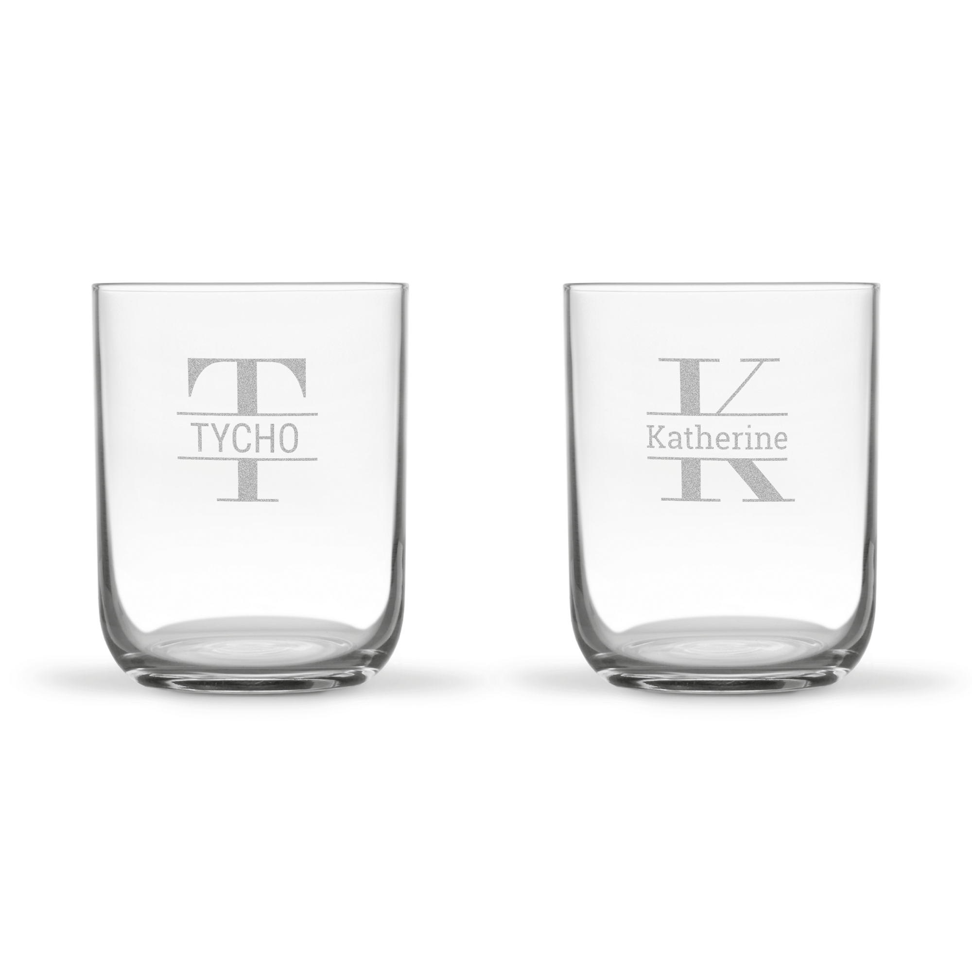 Personalised water glass - Deluxe - Engraved - 2 pcs