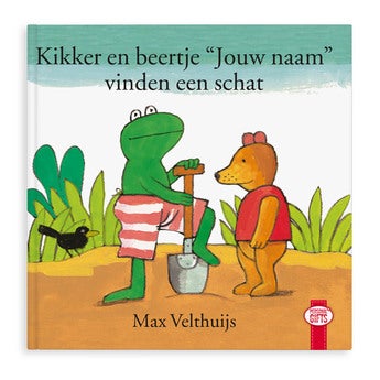 Boek met naam en foto - Kikker en beertje vinden een schat - Hardcover