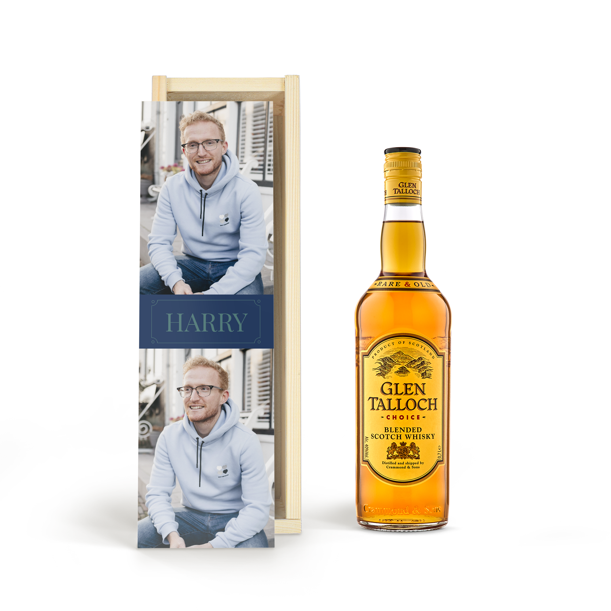 Personalised Whisky Gift - Glen Talloch - Wooden Case