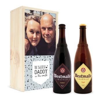 Pack de regalo de cerveza Día del padre + copas grabadas - Westmalle