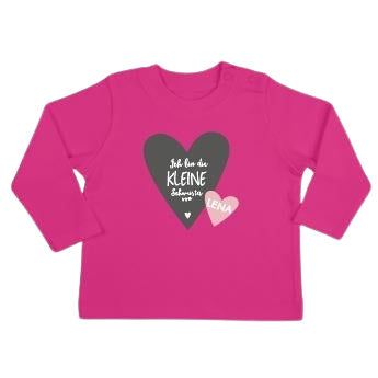 Baby Langarmshirt bedrucken - Fuchsia - 50/56