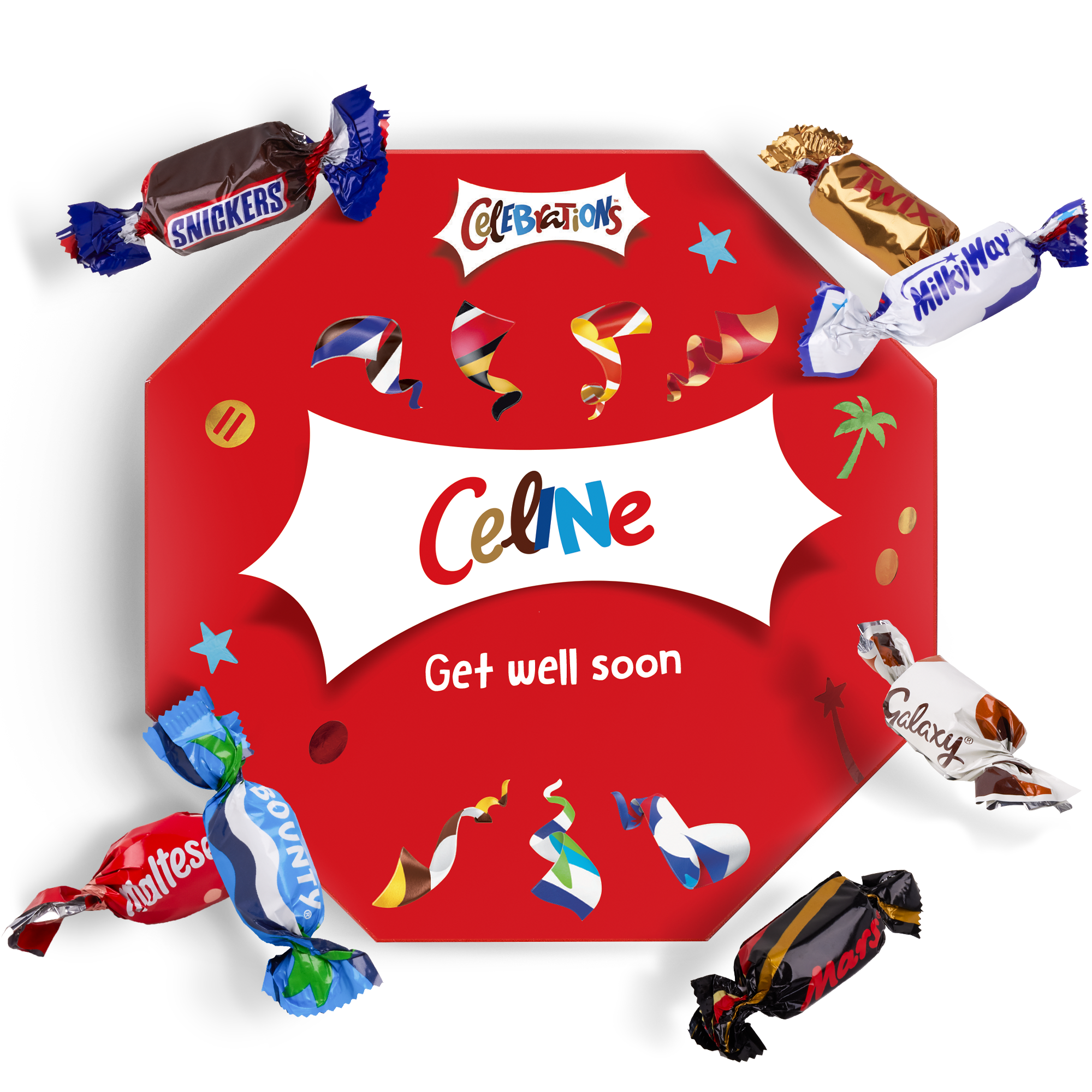 Celebrations box with name