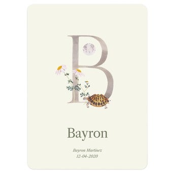 Affiche de naissance lettre