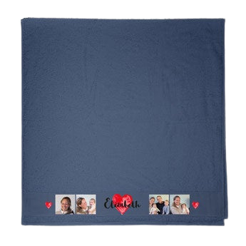 Personalised towel - Printed - Navy - 70 x 140 cm
