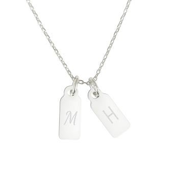 Pendentif lettre gravée - 2 lettres
