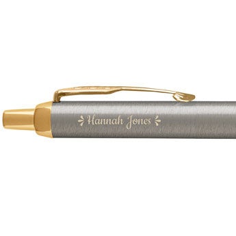 Personalised ballpoint pen - Parker - IM - Brushed metal - Left-handed