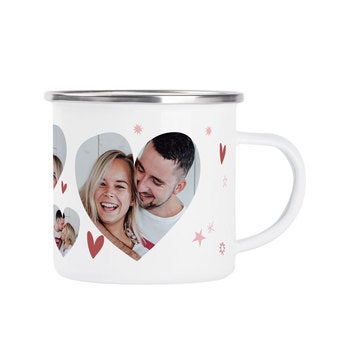 Romantický smaltovaný hrnek