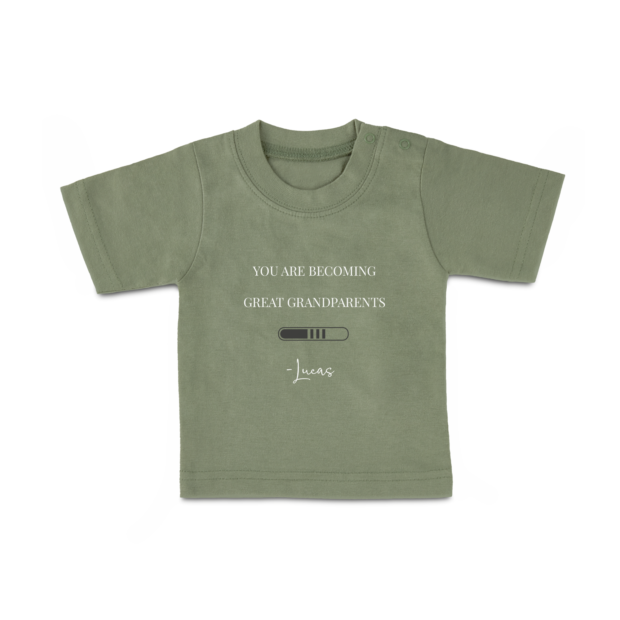Babyskjorta med tryck - kort ärm - Grön