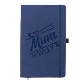 Personalised notebook - Mother's Day - Blue - Engraved