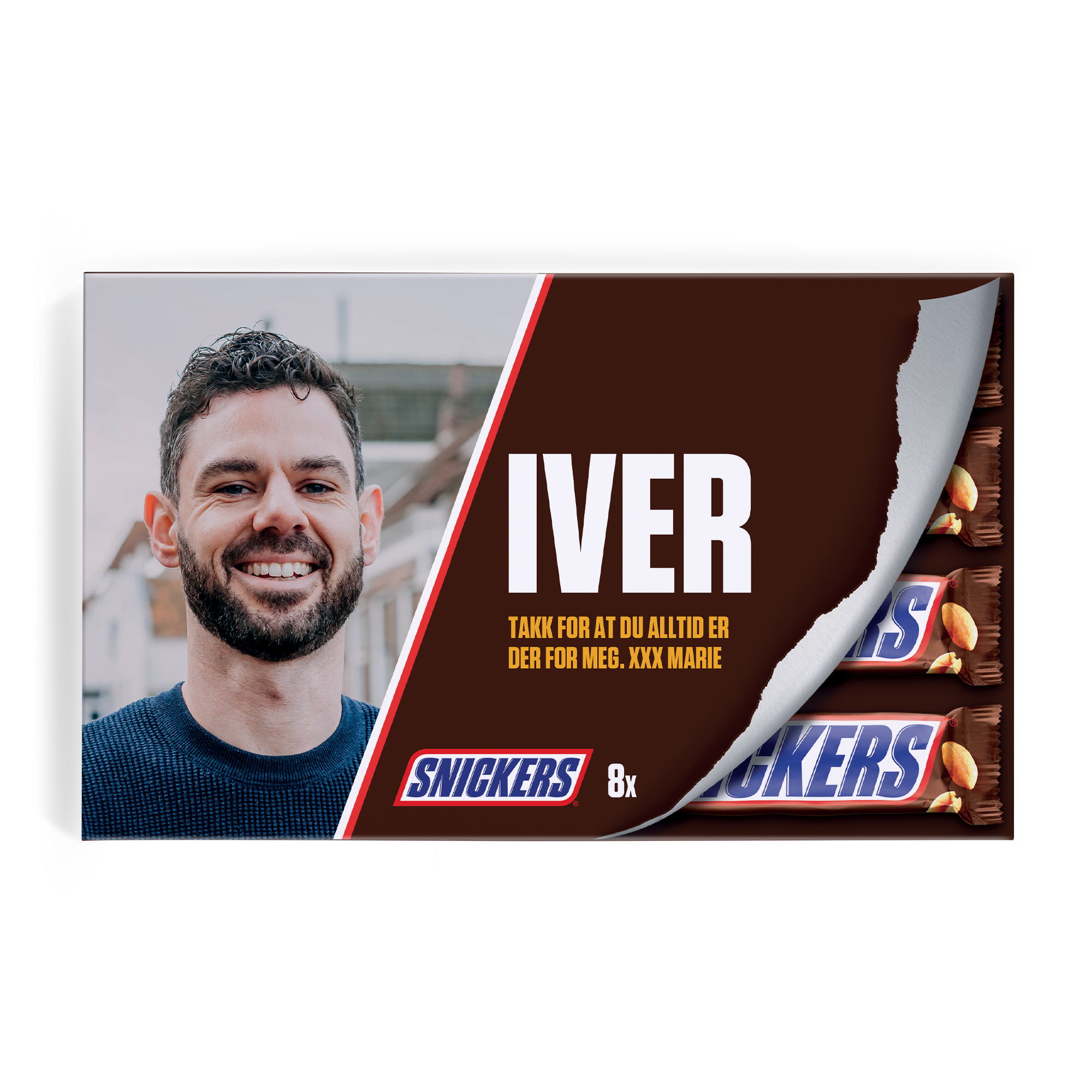 Personlig tilpasset Snickers gaveeske