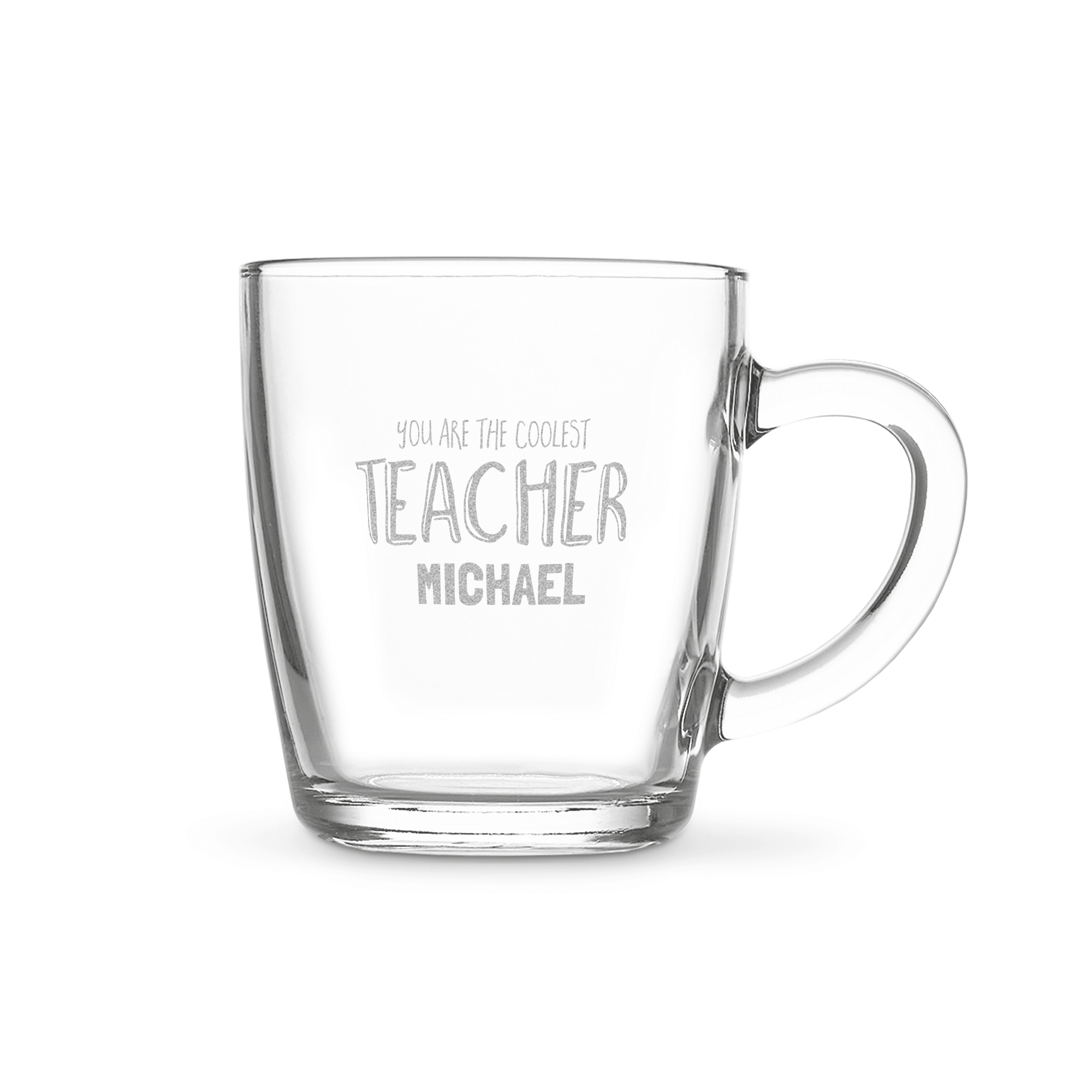 Personalised glass mug - Teacher - Engraved - 2 pcs