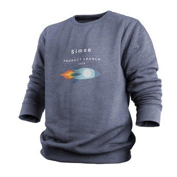 Custom sweatshirt - Menn - Indigo - XL