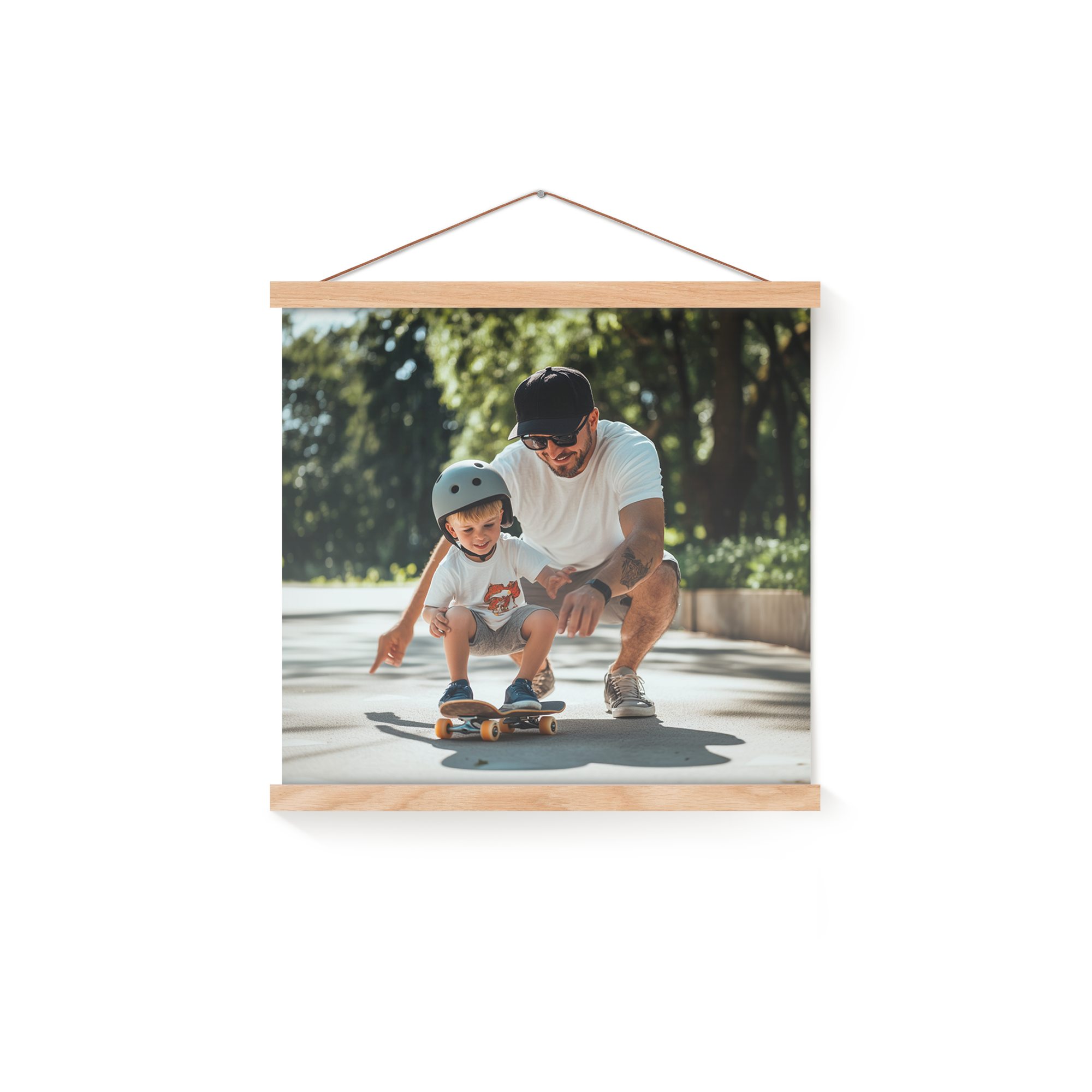 Póster personalizado com suporte de madeira - 40x40