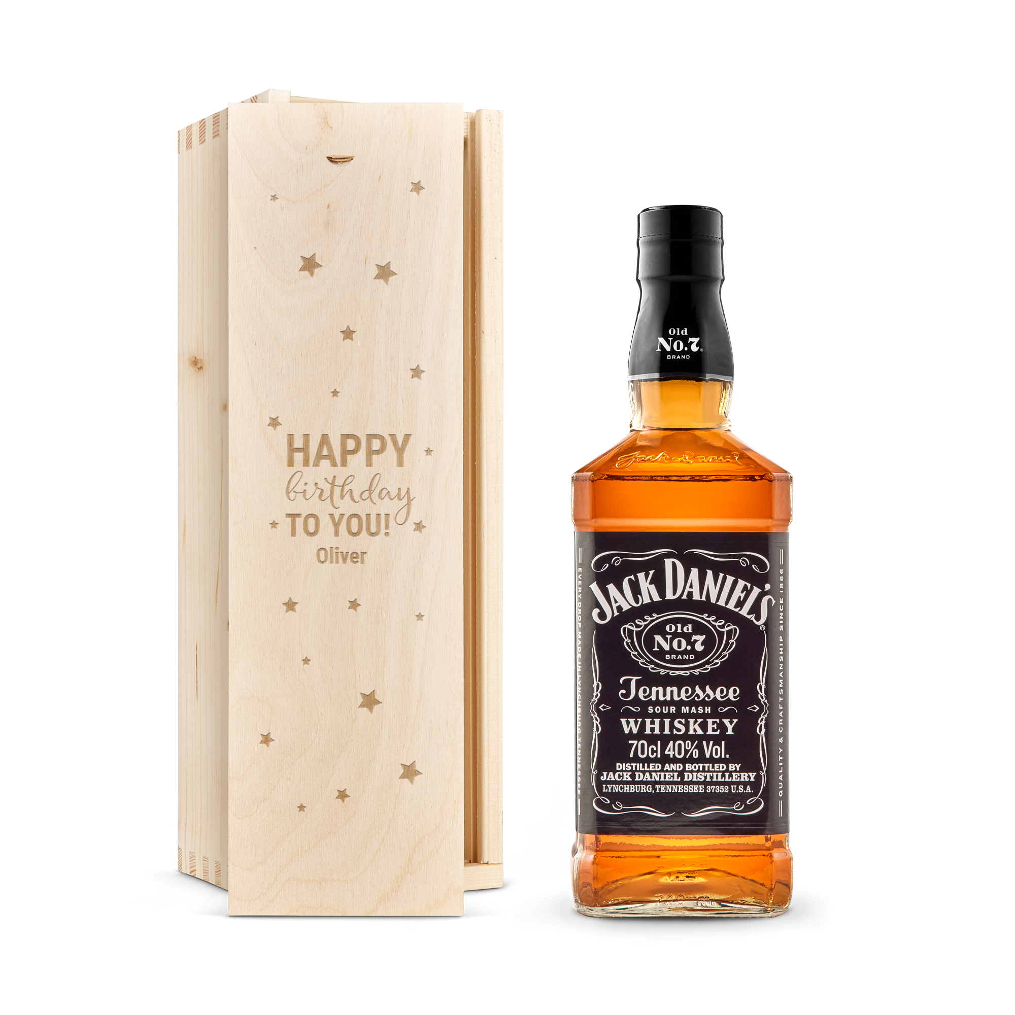 Jack Daniels whisky – indgraveret æske