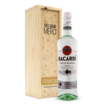 Rhum Bacardi blanc - coffret gravé