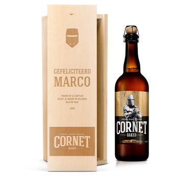 Bier met gepersonaliseerde kist - Cornet - 750 ml