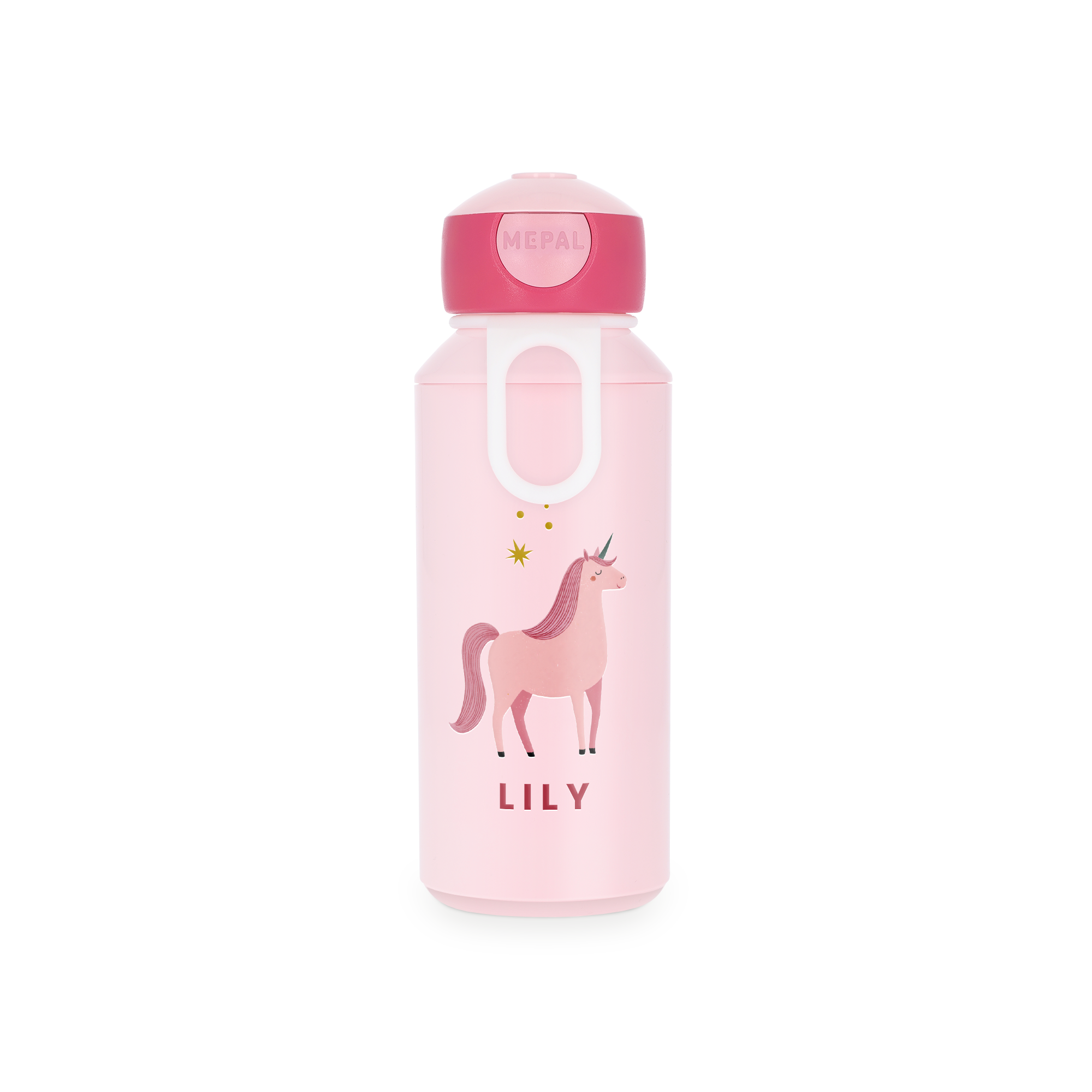 Personalisierte Mepal Pop-Up Kinder-Trinkflasche - 400 ml - Cool Pink