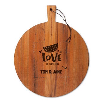 Serveringsbräda - Teak - Rund - (M)