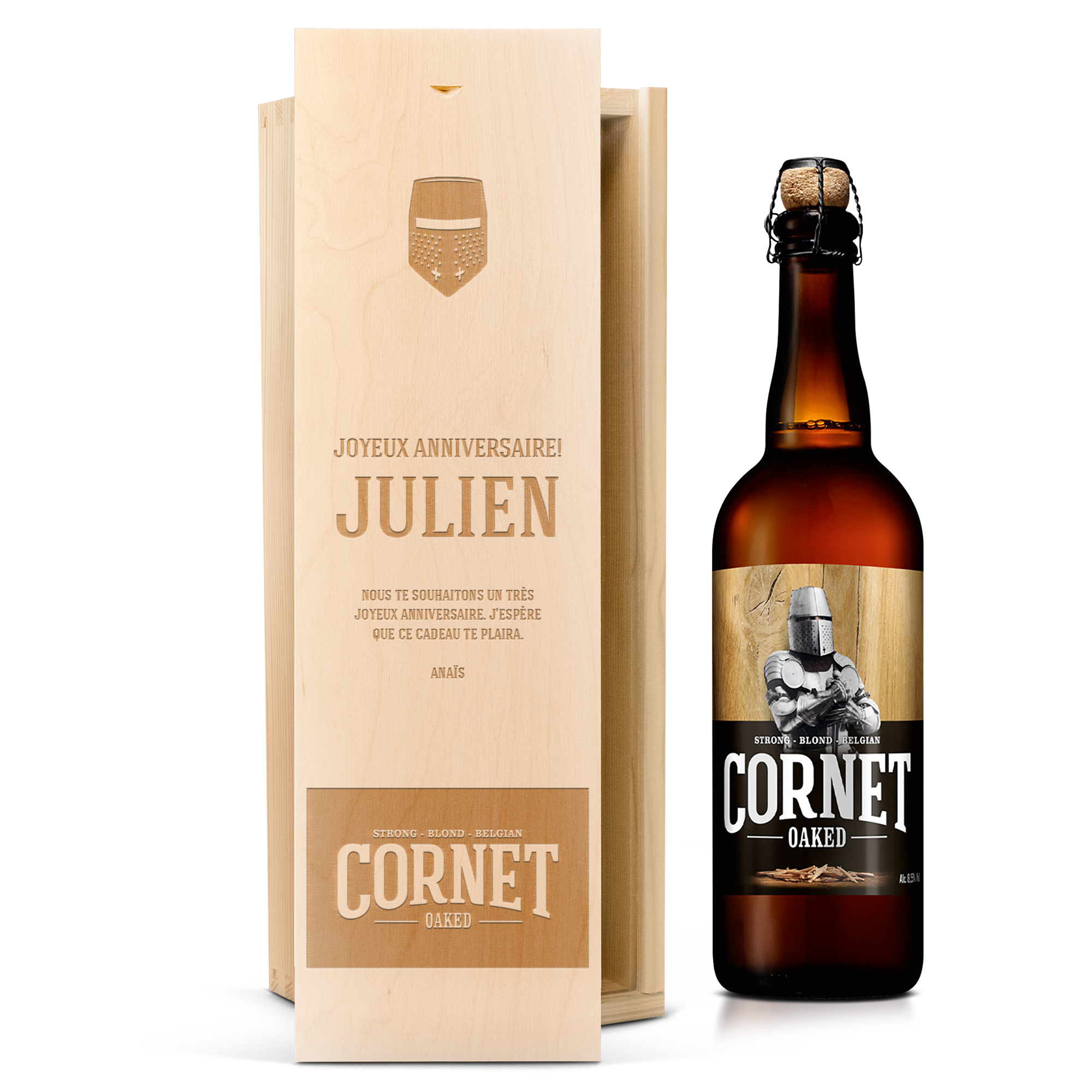 Bière Cornet avec coffret personnalisé 