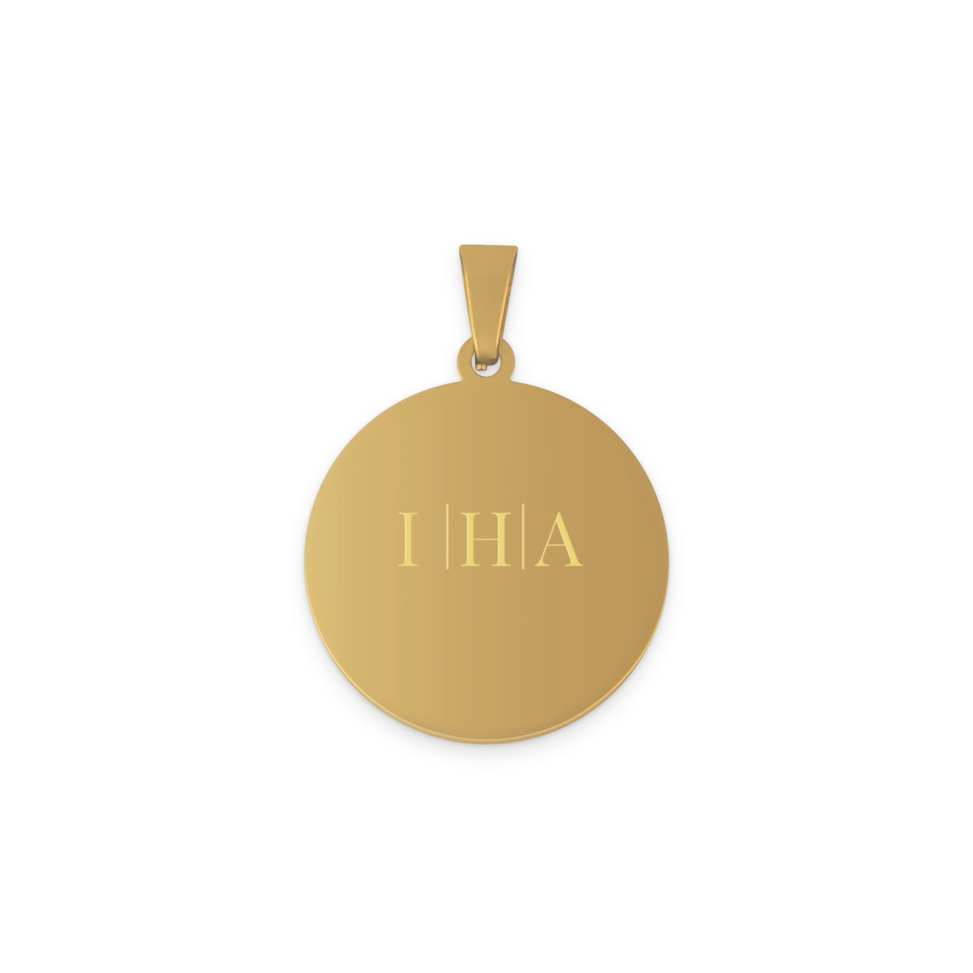 Round pendant with text - gold