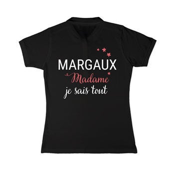 Polo personnalisé - Femme - Noir - XL