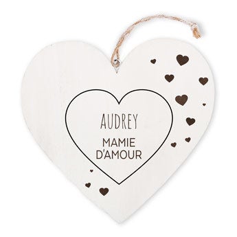 Coeur pour mamie - En bois