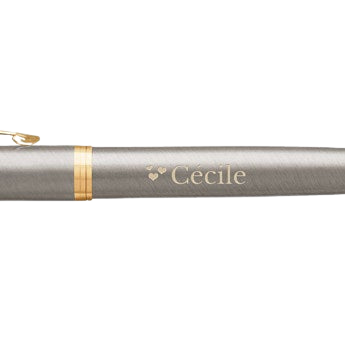  Stylo plume Parker IM personnalisé - Droitier (métal brossé)