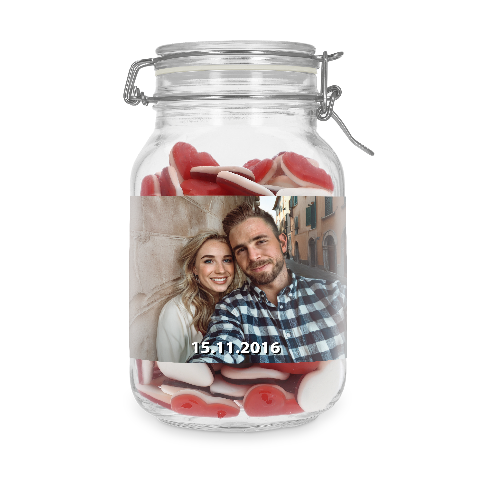 Personalised sweet jar - 2L - Hearts