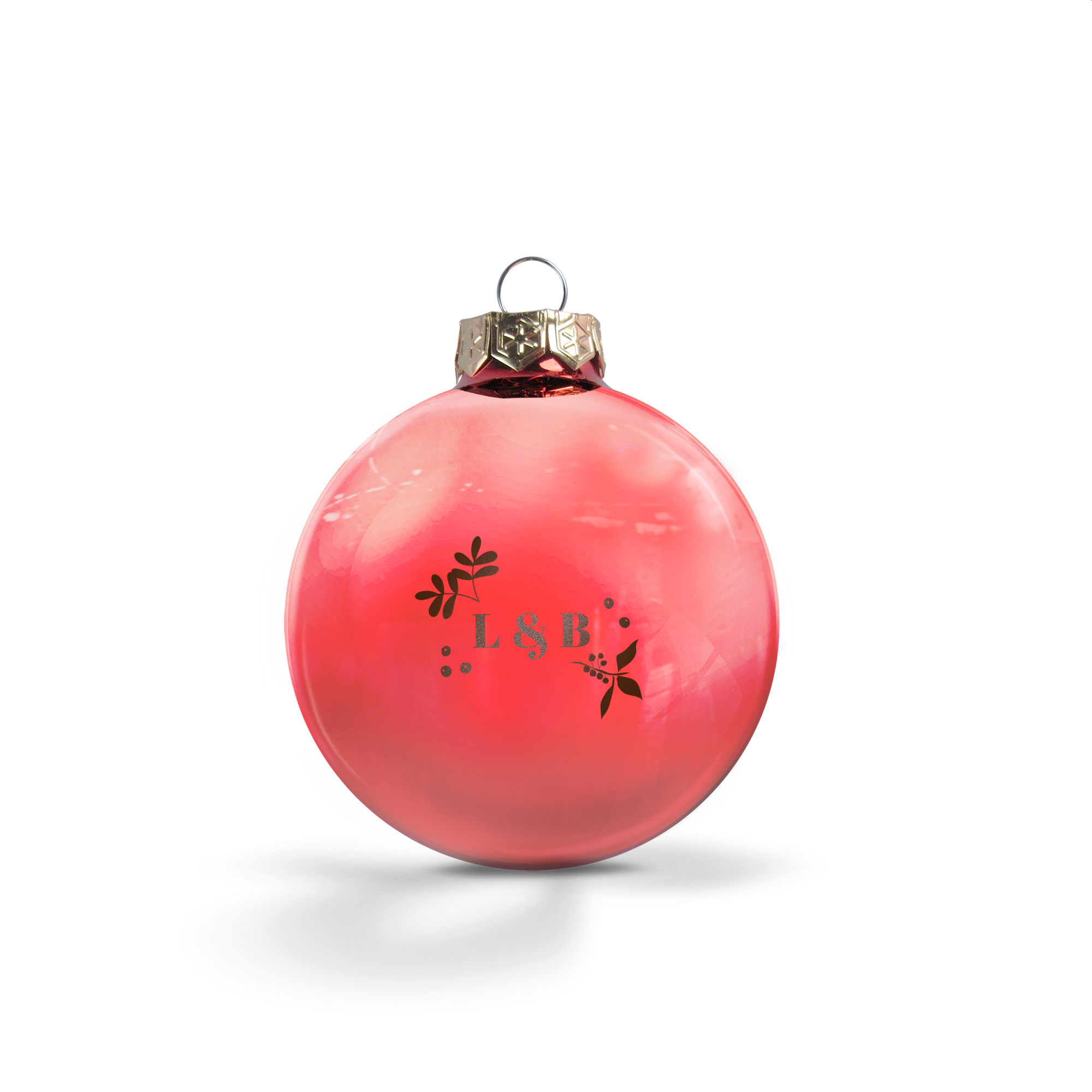 Egyedi üveg karácsonyfa gömb - Piros (2db)