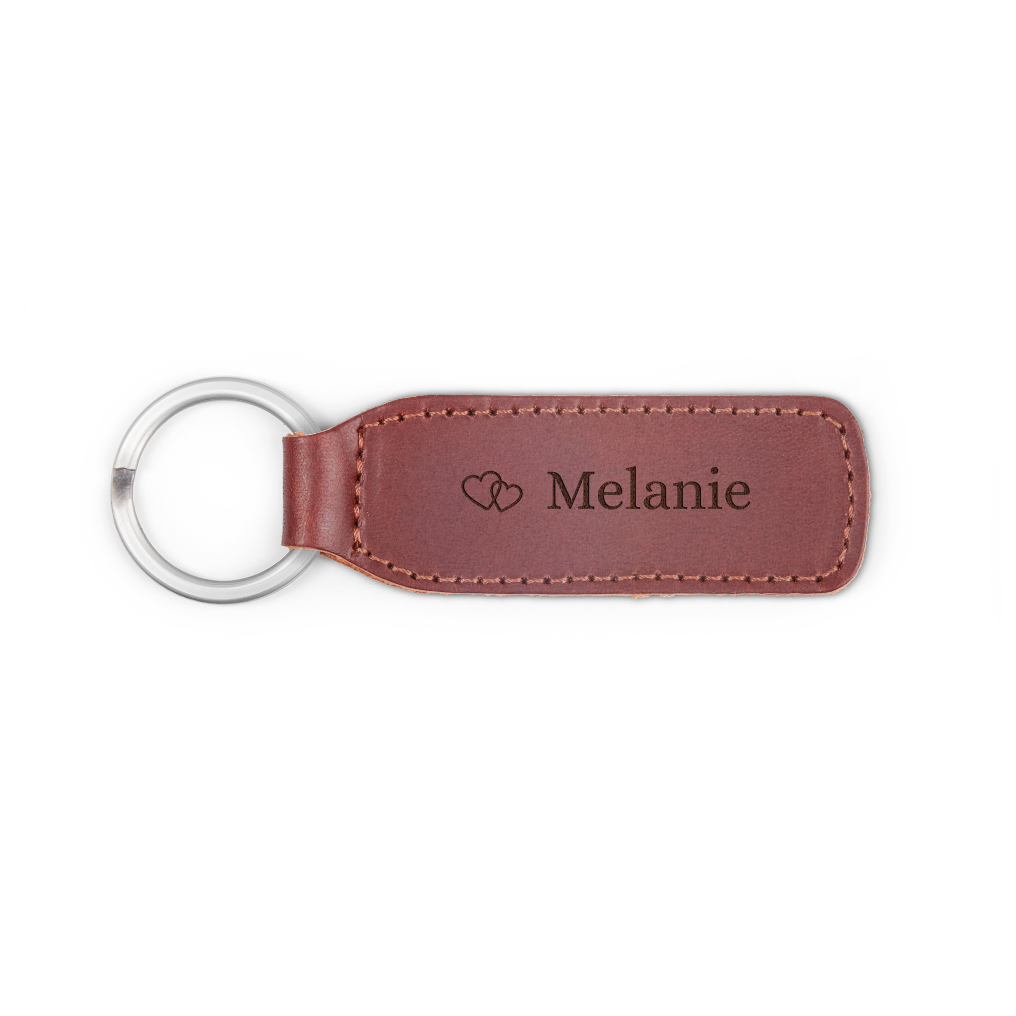 Leather keychain - Brown