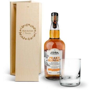 Whisky Set – Peaky Blinder (Kiste mit Gravur)