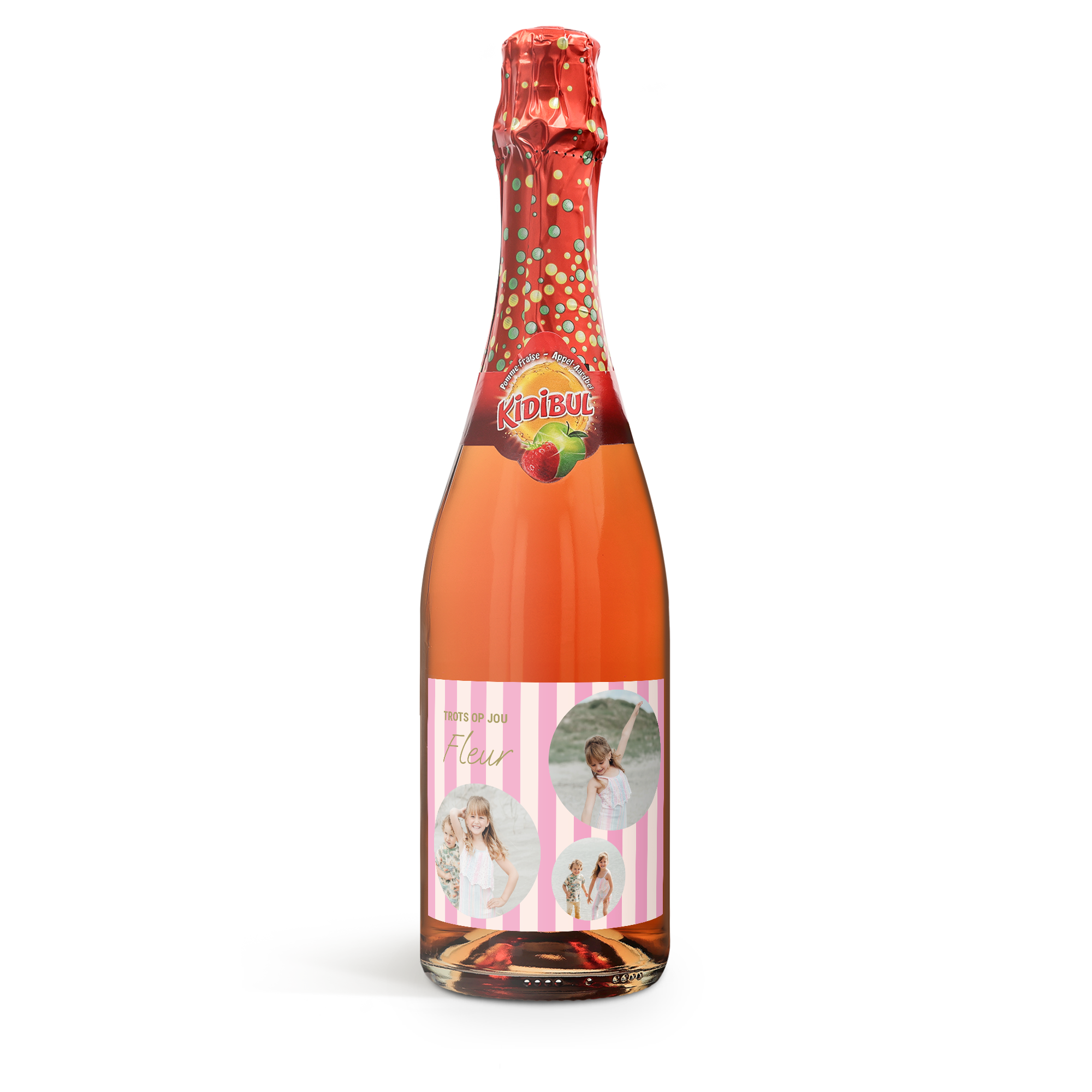 Kinderchampagne met bedrukt etiket - Kidibul (750ml)