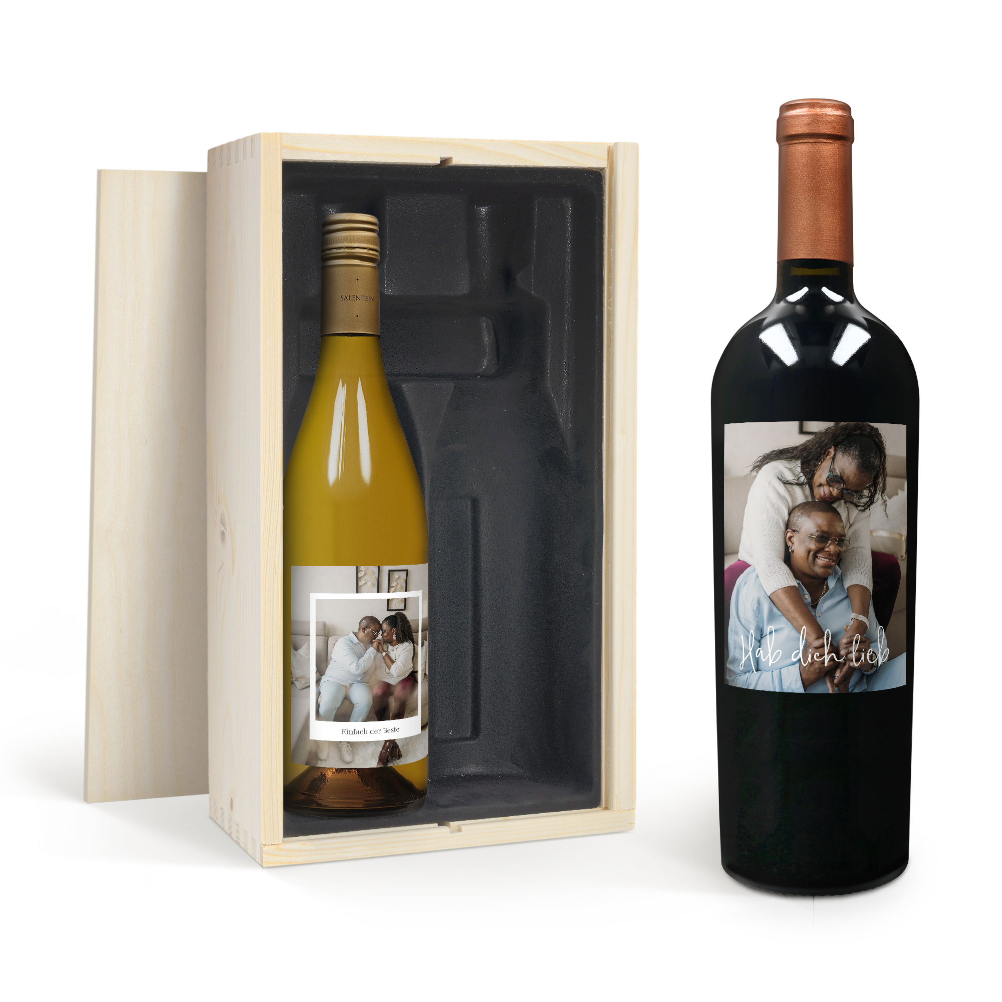 Wein Geschenkset - Salentein Primus Malbec & Chardonnay - Eigenes Etikett