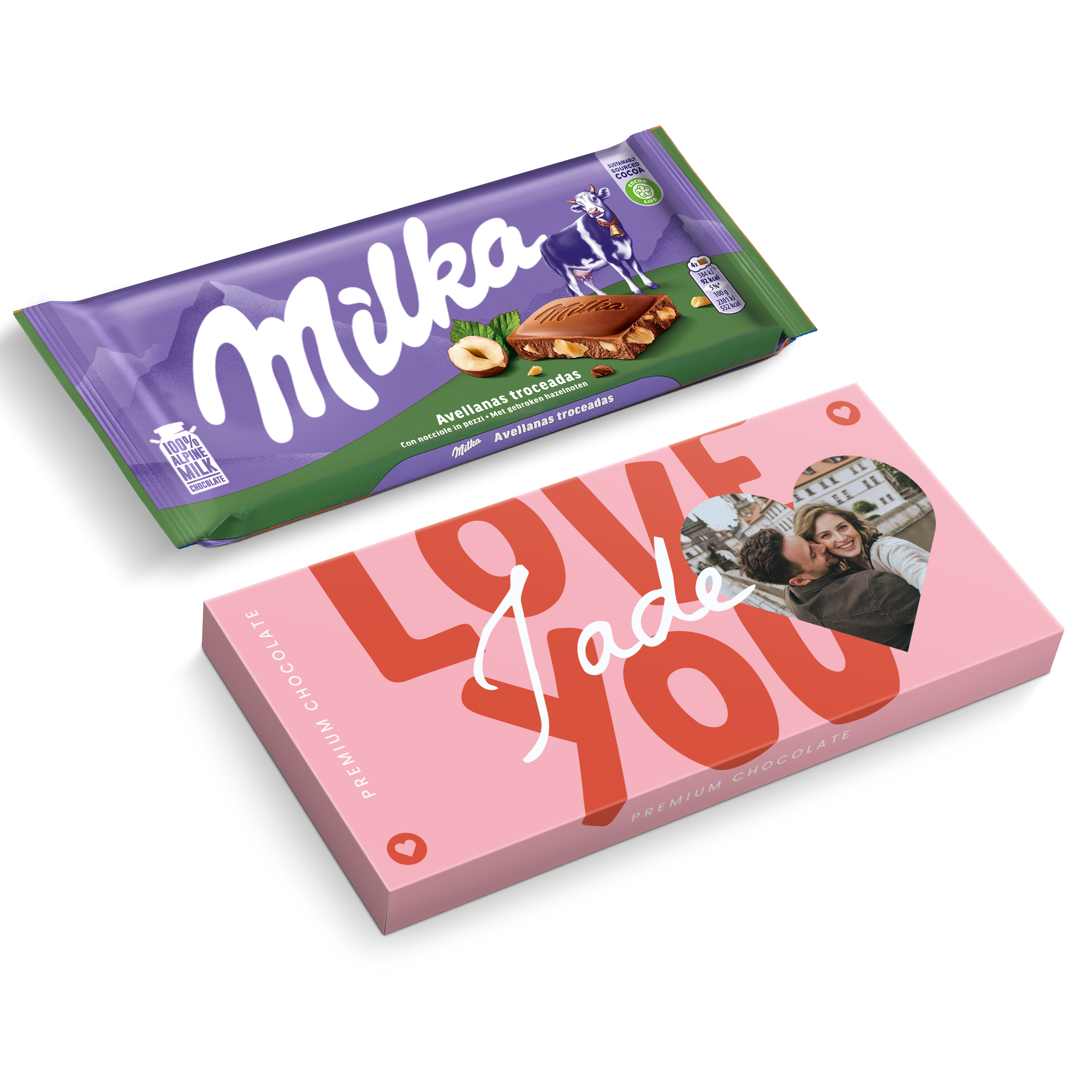 Chocolat Milka personnalisé - Noisette