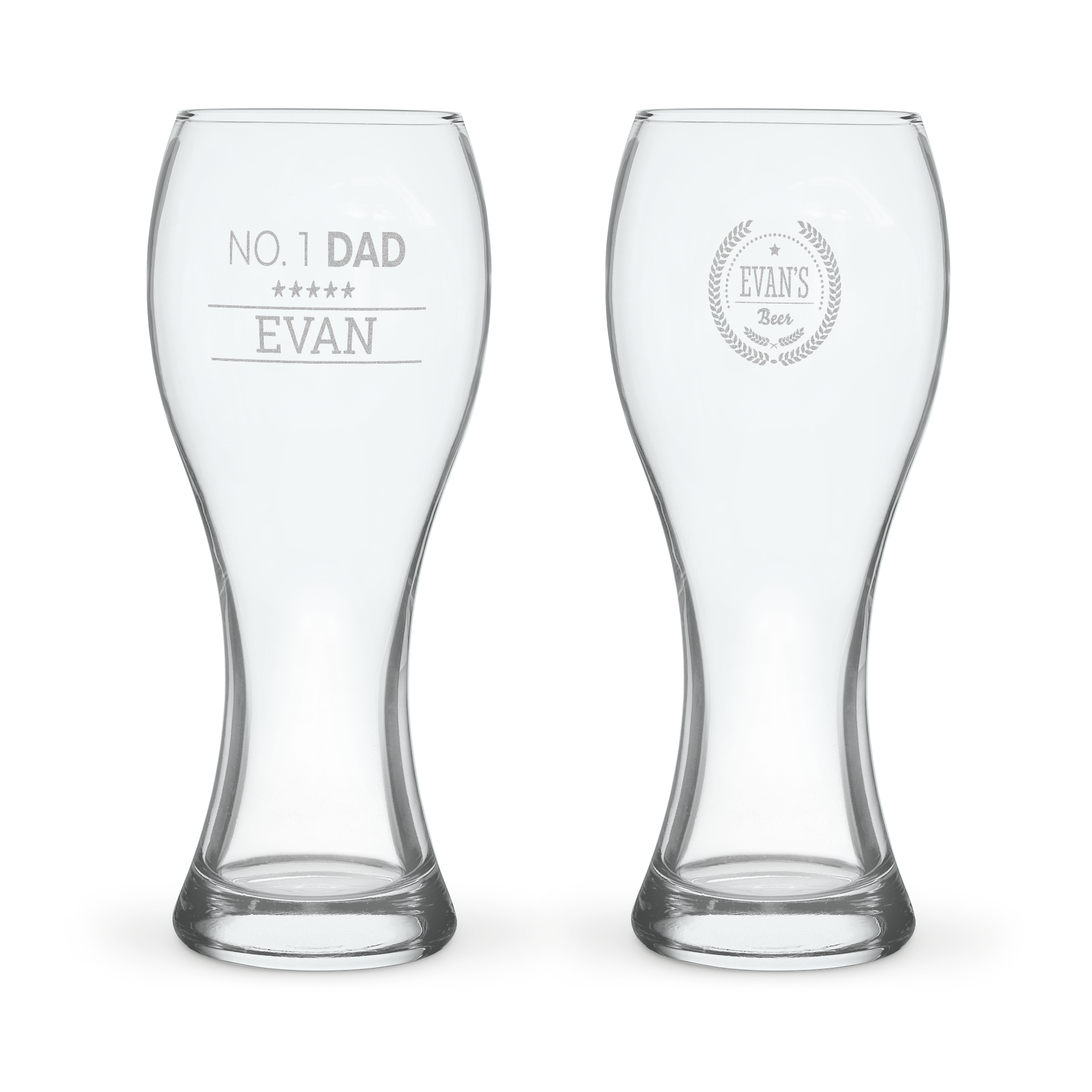 Personalised beer glass - XL - 2 pcs - Engraved