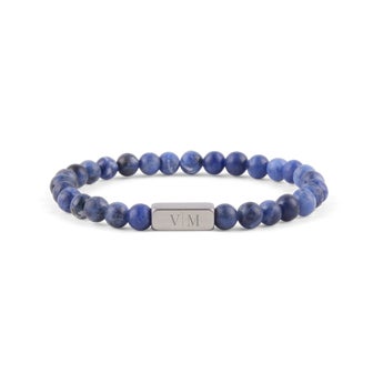 Bracelet en pierres naturelles - Bleu - M