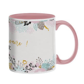 Mug personnalisé texte - Rose