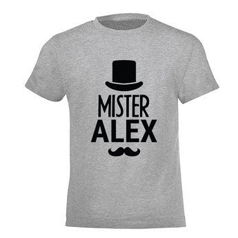 Personalised T-shirt – Children - Grey - 146