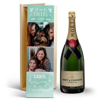 Personalised Champagne Gift - Moët et Chandon Brut - Wooden Case