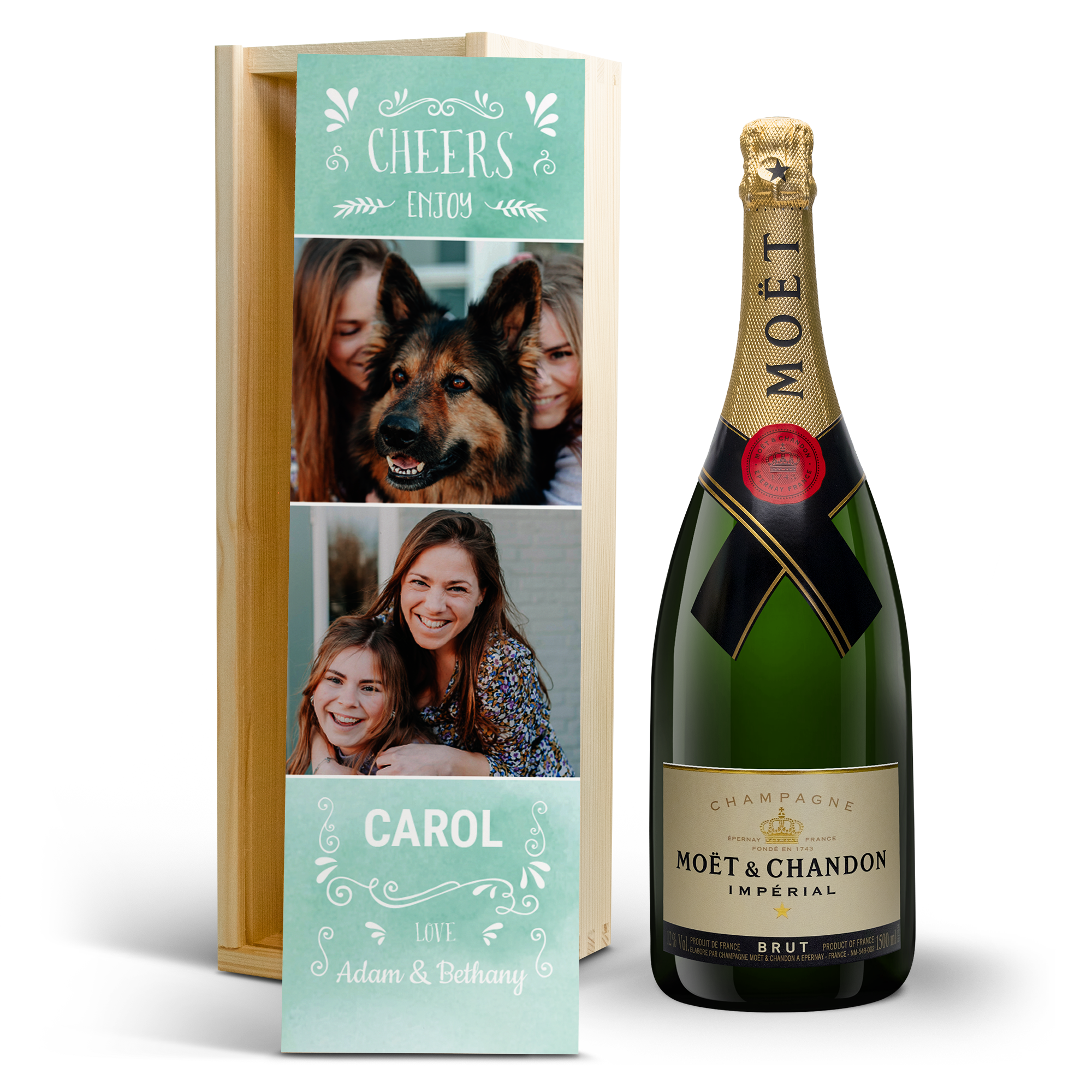 Moët & Chandon Brut w personalizowanej skrzynce na szampana