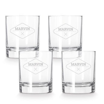 Inristat whiskyglas