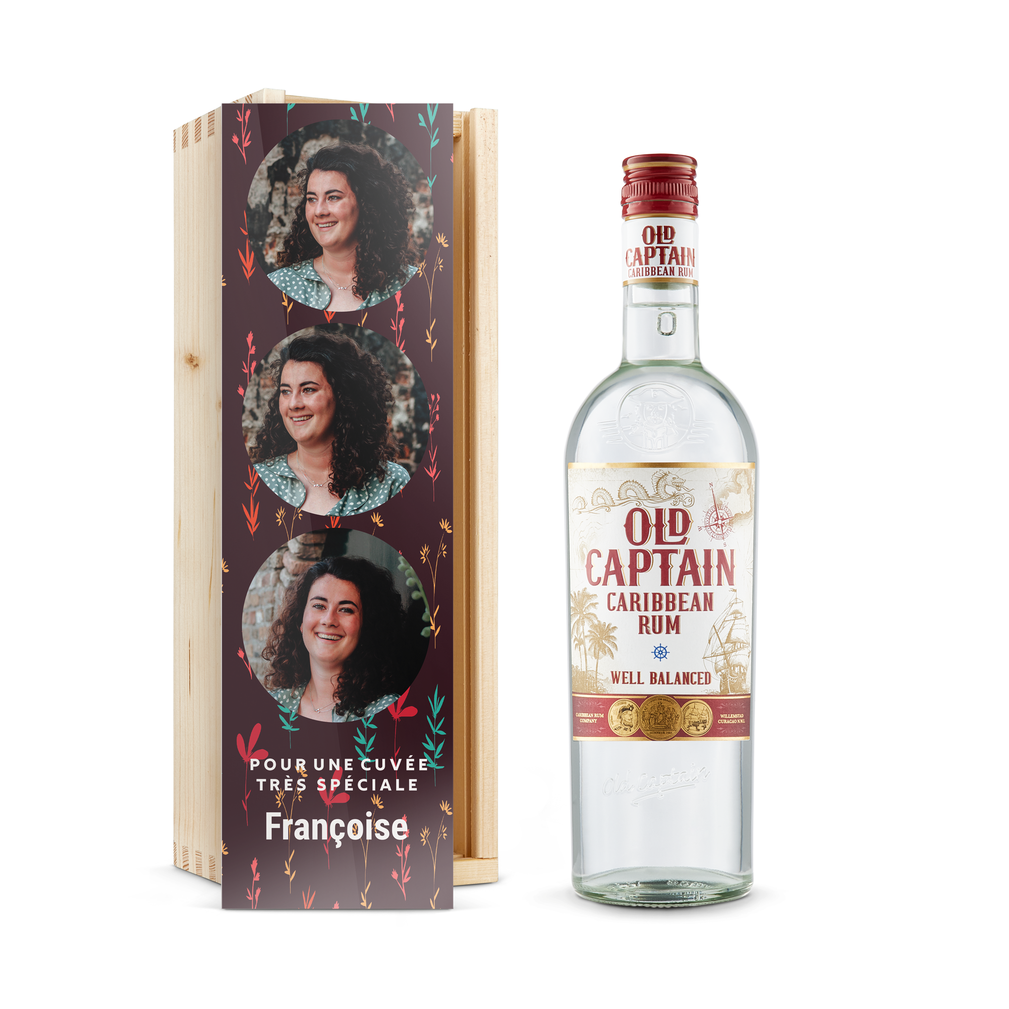 Rhum Old Captain Blanc - coffret gravé