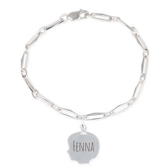 Zilveren bedelarmband - Kinderkopje - Meisje