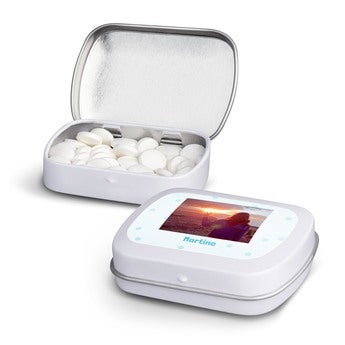 Peppermyntetabletter i metallbeholder - sett med 10