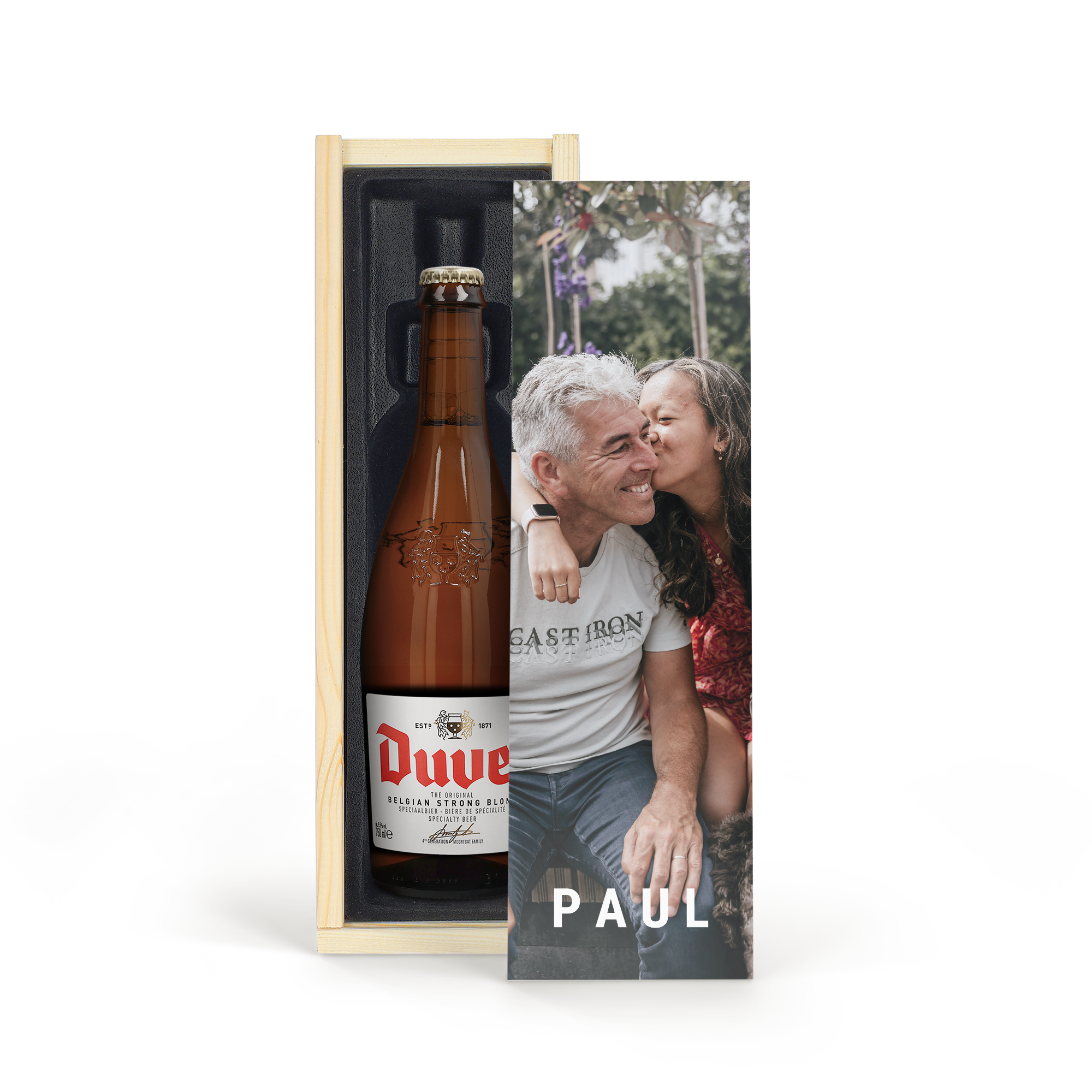 Bier in bedrukte kist - Duvel