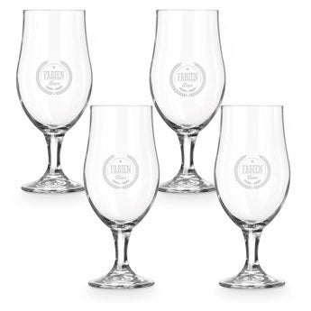 Engraved beer glass