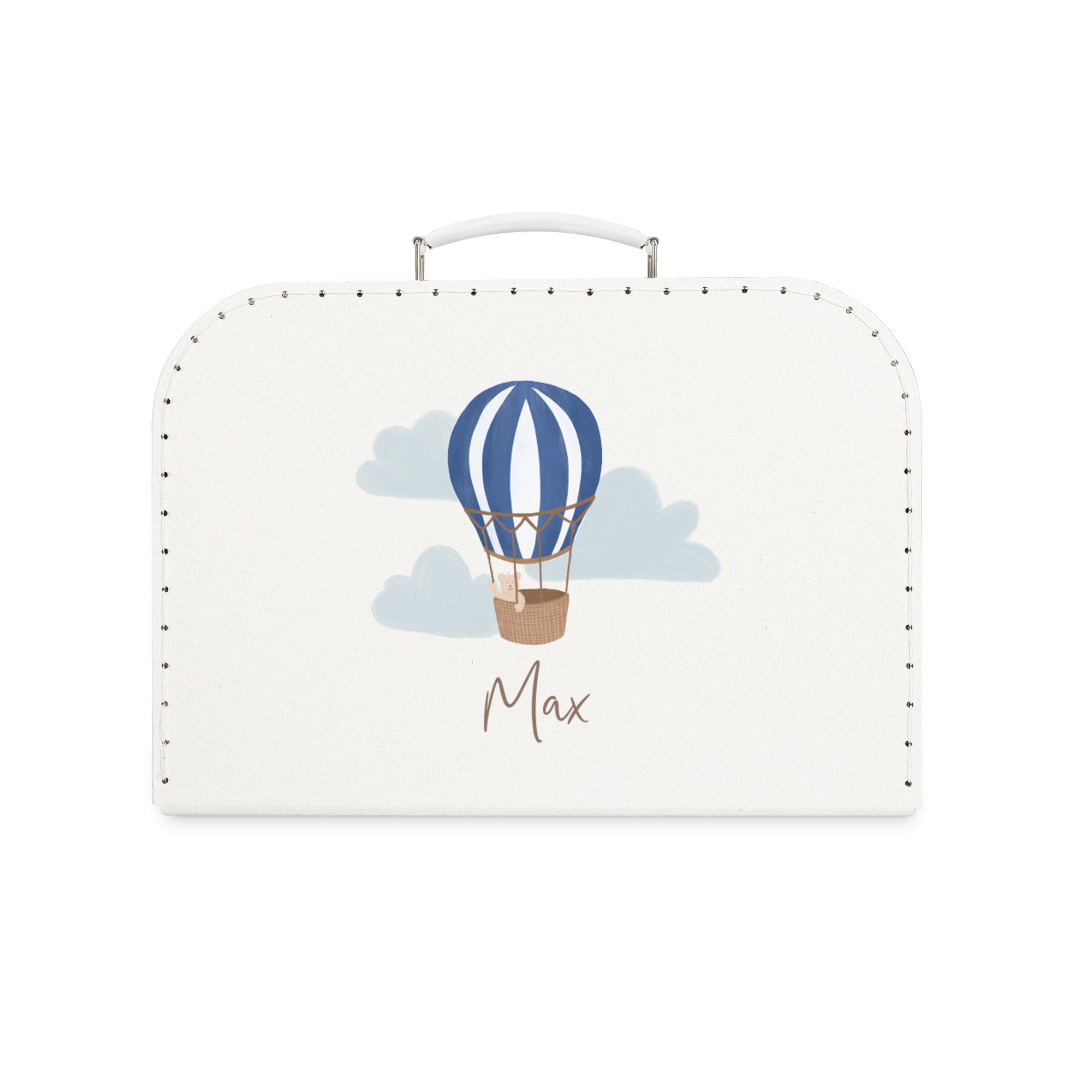 Regalo Di Battesimo Barca A Vela In Legno – Con Base E Fori Per Banconote – Blu – Inciso 'Alles Liebe Zur Taufe'