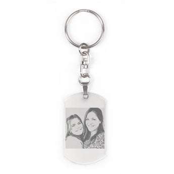 Key ring with engraved photo - Dog tag