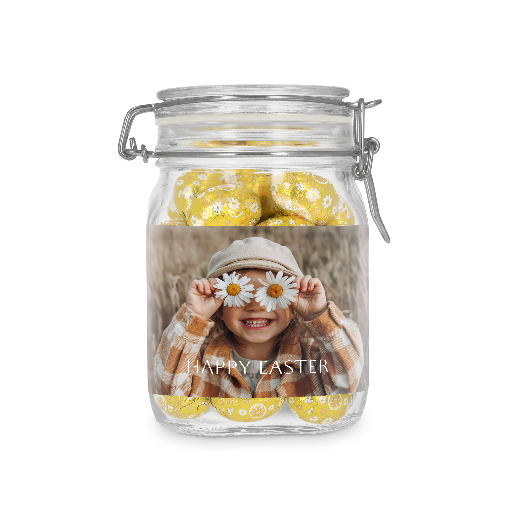 Personalised sweet jar - 1L - Chocolate eggs