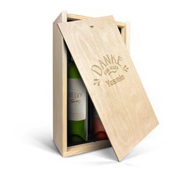 Belvy - Weiß & Rosé - Weinkiste mit Gravur